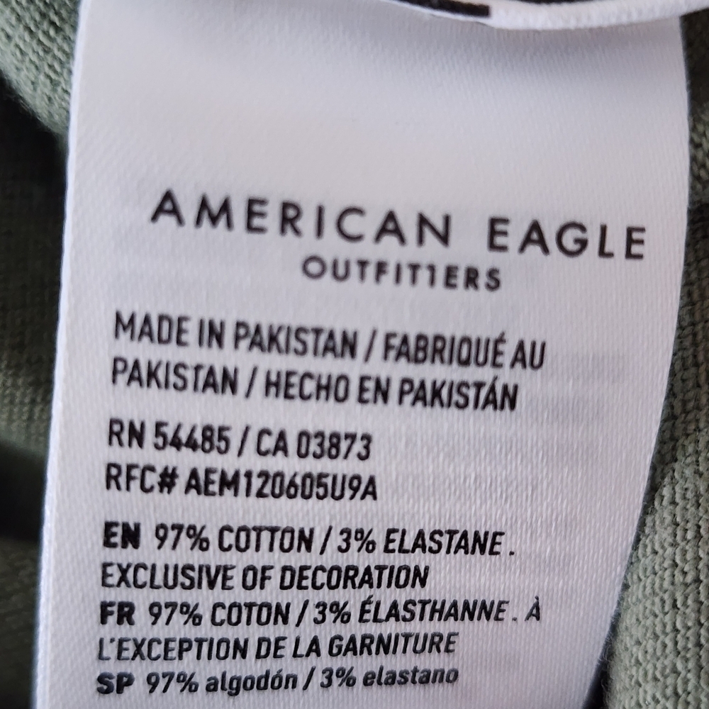 American Eagle Lived In Stretch Slim Fit Tipped Polo Shirt Size Large - Picture 6 of 9